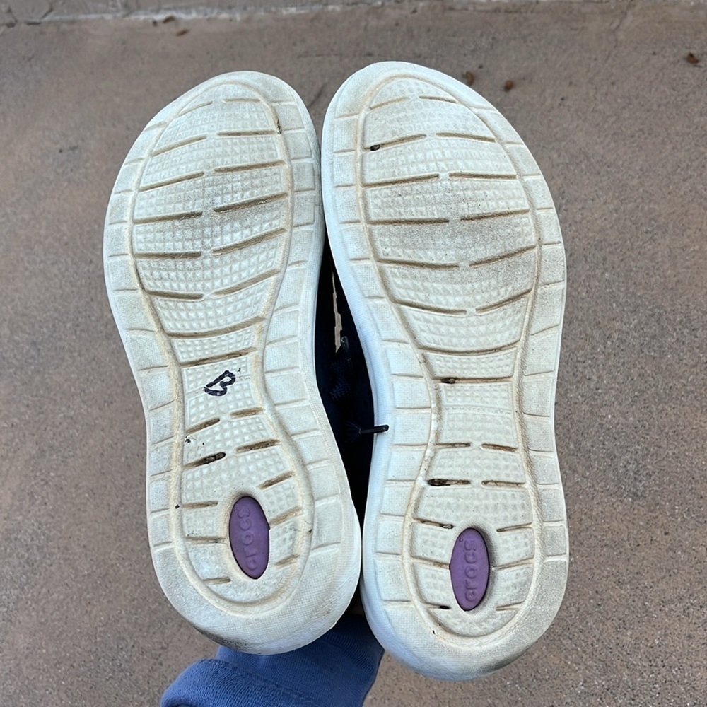 Crocs Lace Up Shoes Lite Ride Navy Blue Women’s Size 8 Sneakers Travel - Picture 7 of 10